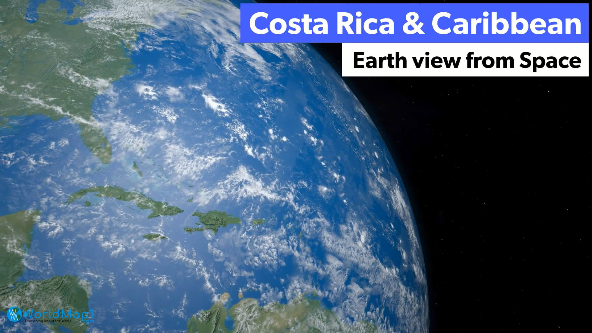 Costa Rica and Caribbean Earth View from Space